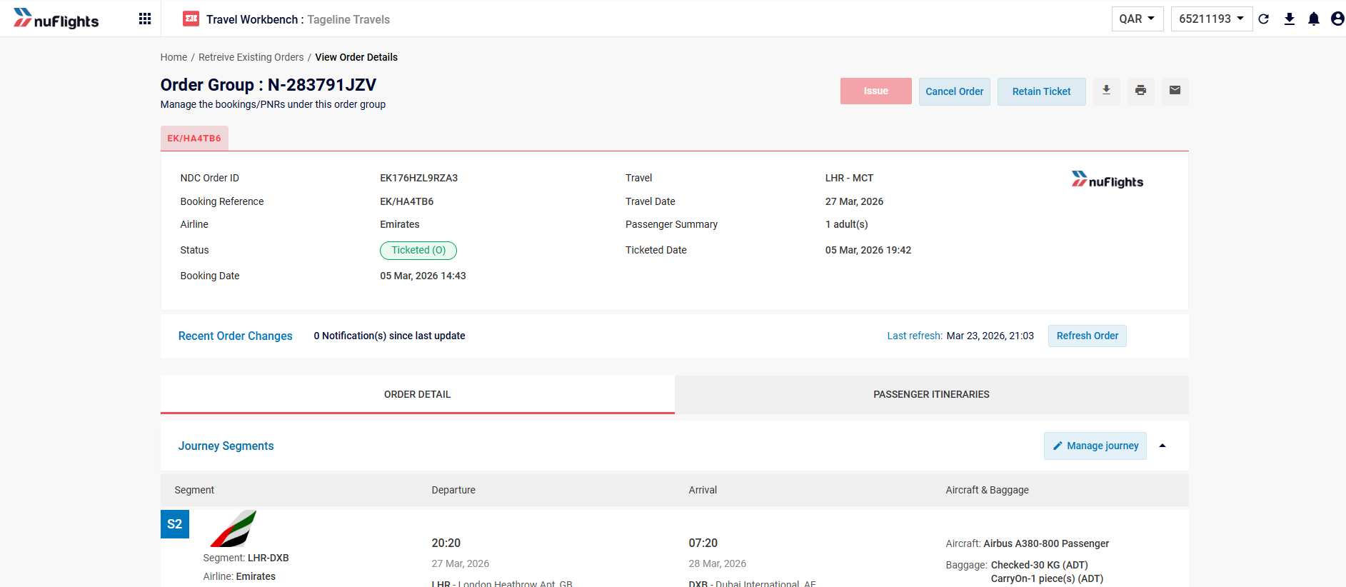 Cancel Order Button